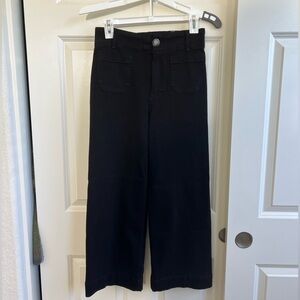 The Colette Crop High-Rise Wide-Leg Jeans by Maeve